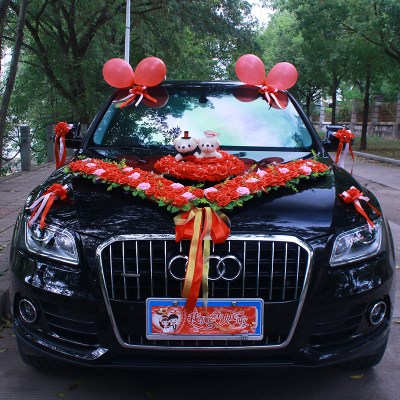新品婚车装饰用品拉花婚礼婚庆套装结婚主婚车全套装吸盘布置饰车