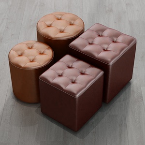 皮质换鞋凳沙发凳皮凳子茶几凳家用客厅试衣间凳子圆凳方凳皮墩