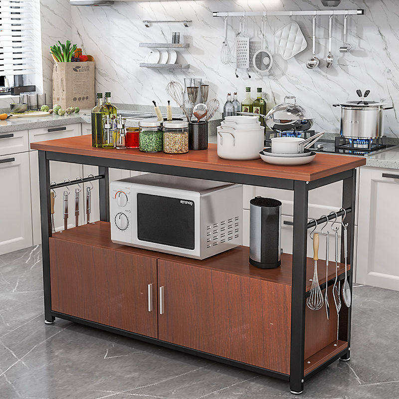 厨房切菜桌微波炉置物架落地式多层置物柜碗柜收纳切菜台置物桌子