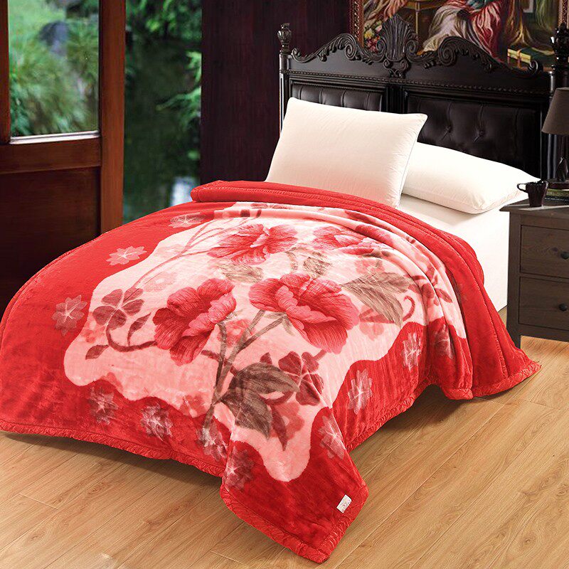 k美雅雅加毛毯加厚单棉宿舍学生冬季拉舍n尔双层宝人盖毯毛毯被