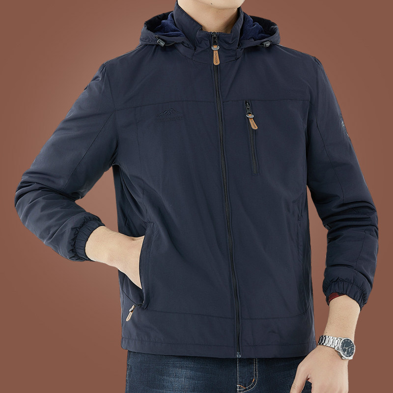 男士夹克外套男春秋薄款加绒男装2021新款秋季上衣秋装休闲夹克衫