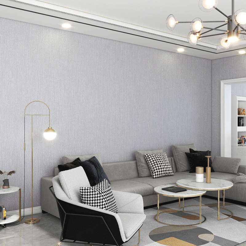 现代简约竖条纹墙布无缝全屋素色壁布背景墙卧室灰色壁纸环保墙纸