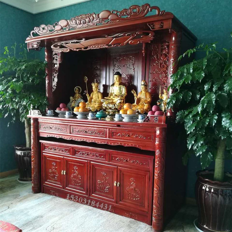 实木佛龛立柜供台神台神龛观音供桌佛台带门佛柜神柜财神爷供奉.