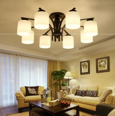 客厅灯餐桌吊灯简约客厅北欧小户型新中式led乡村欧式饭厅8头.