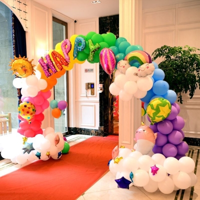 幼儿园布置儿童节装饰拱门61气球