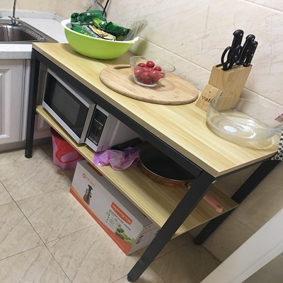 厨房小长桌子切菜桌简易家用组装经济型料理台多功能微波炉置物.