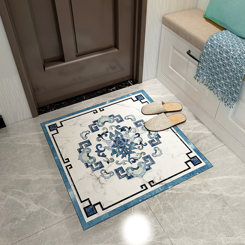 客厅地板砖拼花图贴纸地面瓷砖装饰防水自粘玄关入户地砖修补贴画