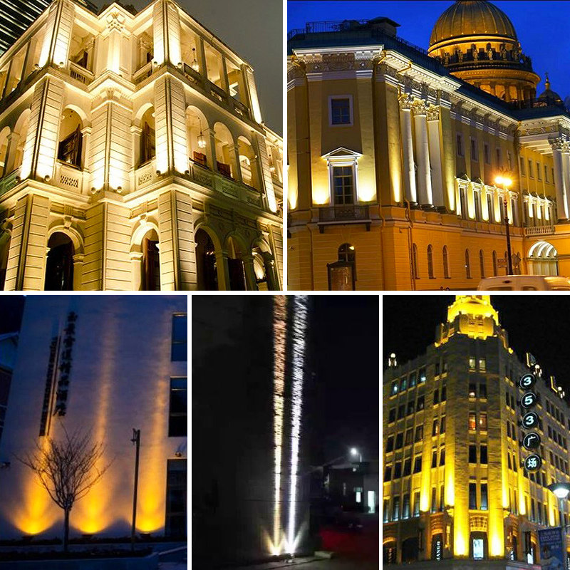 高档一束光楼体轮廓外墙照明灯聚光射灯户外窄光防水洗墙灯酒店造