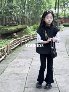 TOUKIDS女童休闲裤子春秋冬新款外穿加绒加厚长裤喇叭裤保暖紧身