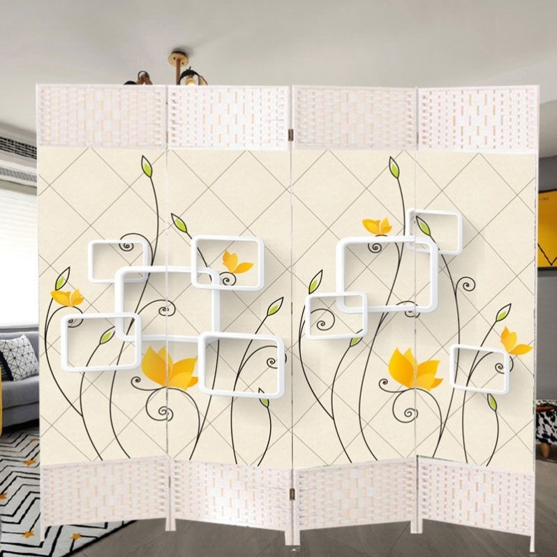 屏风隔断简易白色折屏