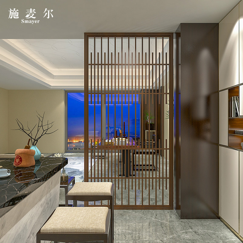 中式实木屏风隔断装饰入户玄关客厅卧室酒店茶馆别墅镂空栅栏座屏