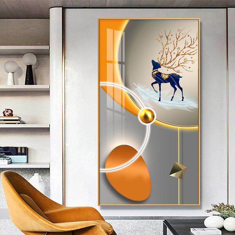 进门入户门正对玄关画走廊过道装饰画3d立体网红美发店壁画璧墙画