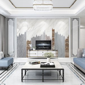 大气电视机背景墙壁纸现代简约客厅大理石墙布时尚影视墙壁布轻奢