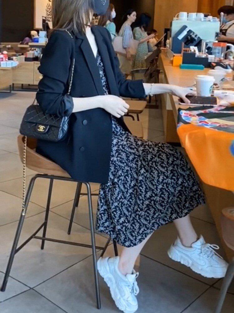 御姐气质女神范套装裙小个子早春穿搭显高洋气炸街西装两件套女