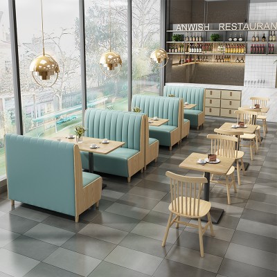 饭店餐厅卡座餐桌定制餐饮家具背靠背卡座沙发组合