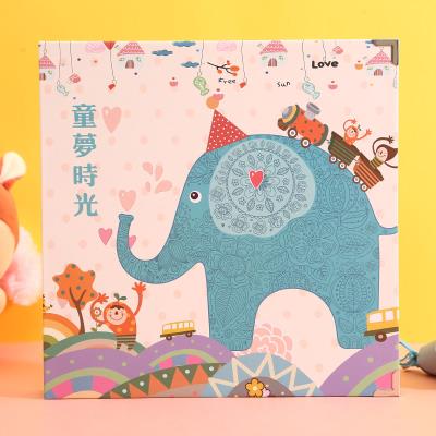 创意粘贴式diy手工相册本影集卡通可爱儿童宝j宝成长纪念册记录本