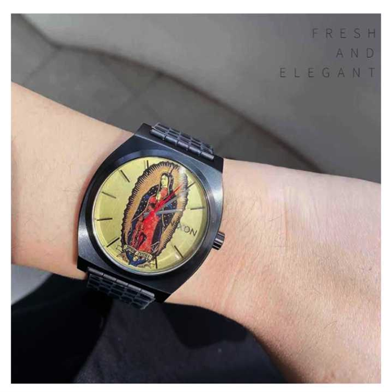 代购正品nixona0452896尼克松圣母黑色时尚基督教银绿情侣手表