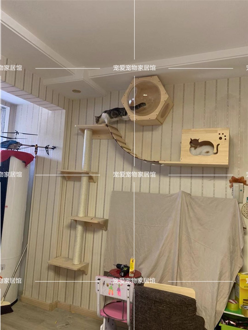 实木猫爬架墙壁挂式墙上小猫爬架