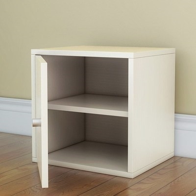 简易整理实木柜台式桌上置物柜柜子收纳小幼儿园带门储物格子柜.