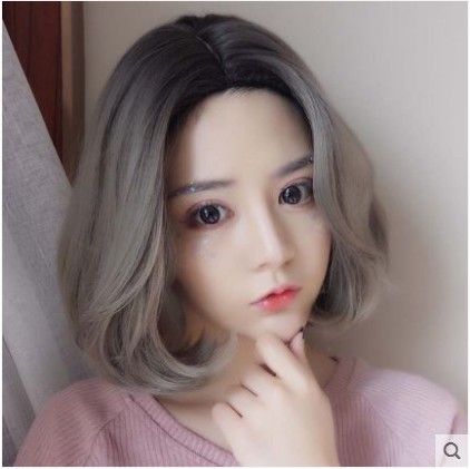 假发女短发齐肩卷发假发套空气刘海全头套锁骨发内扣圆脸自然逼真