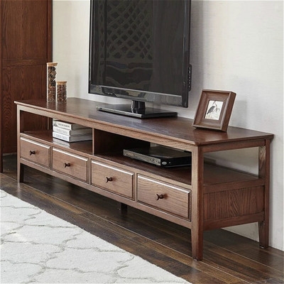实木电视柜橡木新中式图片