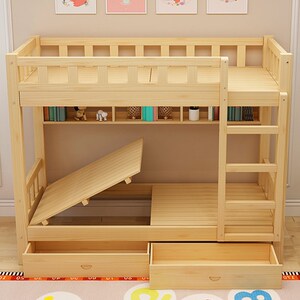 实木松木1.8m床双人家用1.2米单人学生宿舍上下床简易上下学生床