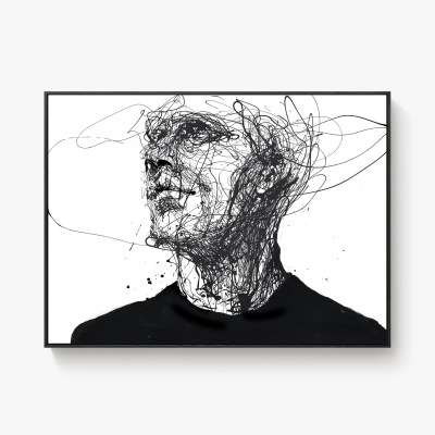 新品黑白艺术挂画客厅玄关大幅墙画抽象素描线条人物壁画工业风玄