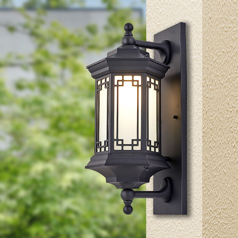 新中式户外壁灯台庭院大门室外花园露台灯防水别墅花园灯