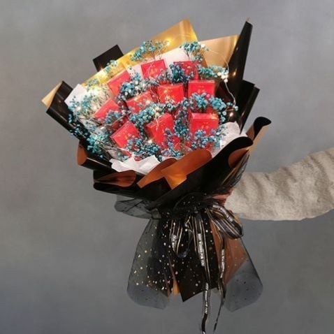 炫赫门满天星男士烟盒花束送男朋友放烟的花束礼盒的花束生日