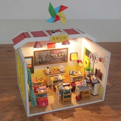 手工拼装制作diy小屋 微缩房子模型屋 情侣礼物咖啡屋爱的小木屋