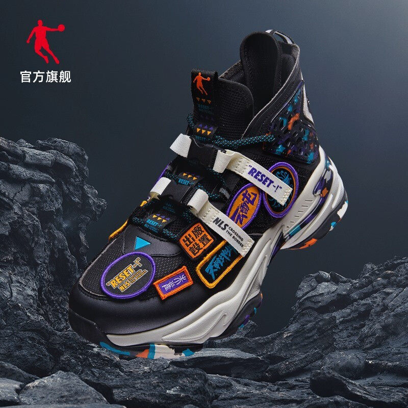 乔丹朱雀男鞋休闲鞋2021秋季新款运动鞋女鞋复古高帮老爹鞋男情侣