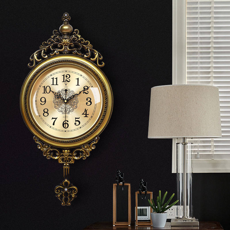 热销欧式挂钟客厅豪华静音北极星_静音客厅钟表豪华创意个性大气石英