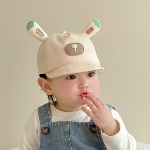 婴儿帽子春秋薄款宝宝鸭舌帽小月龄婴幼儿春季遮阳帽6个月女宝3