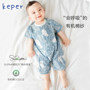 Keper宝宝衣服夏季新生婴儿儿连体衣纱布连体衣0-6月宝宝衣服爬服