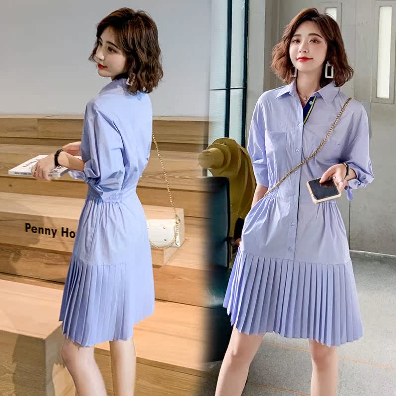 衬衫领条纹连衣裙女2021中长款夏季新品开衫韩版修身收腰显瘦裙子在类目 童装/婴儿装/亲子装, 套装中 - 来自Buy2taobao.com提供专业的淘宝代购服务