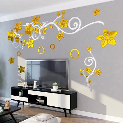 浪漫藤装饰客厅电视背景墙贴纸图片