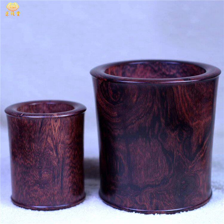 荣禧堂正宗海南黄花梨葡萄紫油梨鬼眼大笔筒大气儒雅降香浓郁