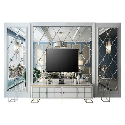 黑镜茶镜灰镜菱形镜吊顶艺术隔断玄关电视背景墙边l框玻璃拼镜定