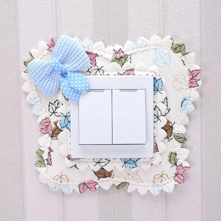 创意开关贴墙贴保护套韩式蕾丝布艺简约现代欧式灯开关插座装饰套