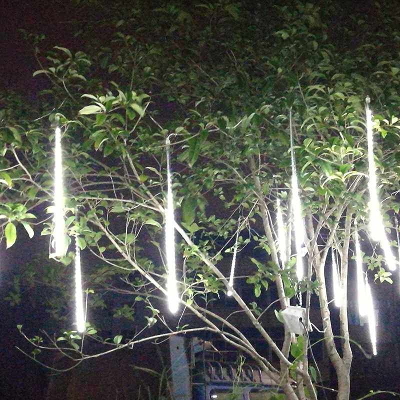 流星雨led灯挂树上的太阳能彩灯闪烁不插电户外小挂灯夜灯防水