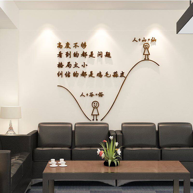 工作办公室布置创意装饰墙面网红文化字墙贴画激励志标语企业公