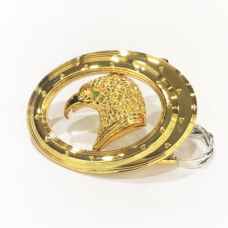 新款24k黄金皮带扣3.8宽平滑扣头镀真金男士裤腰带18k白金镶钻扣