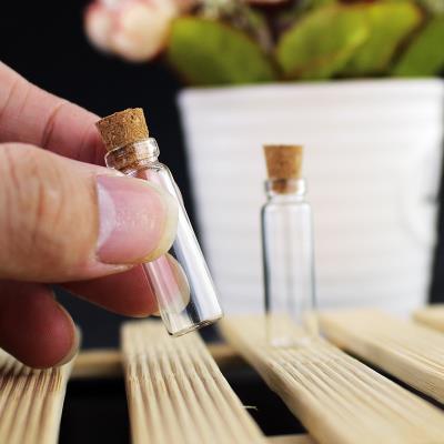 包邮50只透明塑料盖小玻璃瓶迷你吊坠瓶礼品diy小瓶子木塞许愿瓶