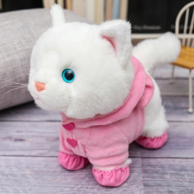 玩具叫仿真叫可爱毛绒小猫走路儿童t会喵会的喵电子宠物电动猫咪l