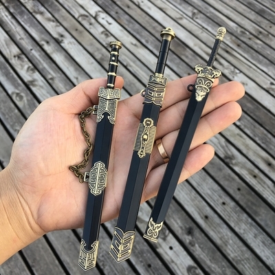 包邮龙泉市镇宅宝剑小短剑古代汉剑迷你鲨齿小剑刀渊虹秦王未开刃