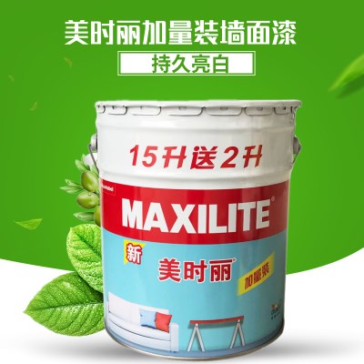 美时丽亮白乳胶漆白色涂料腻子膏内墙哑光无甲醛面漆17l