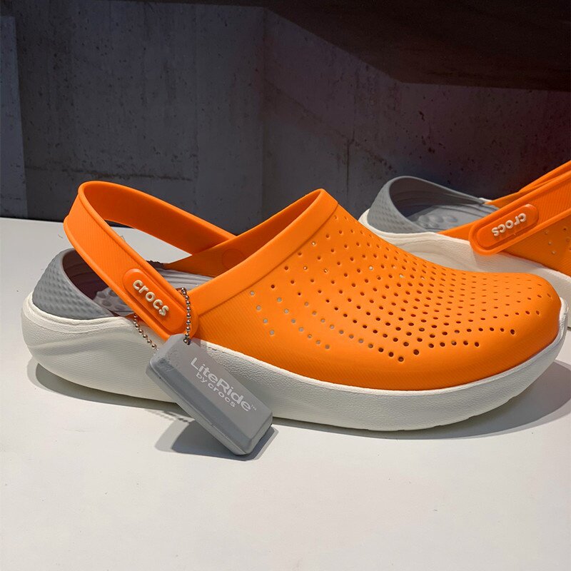 cross洞洞鞋男女鞋软底沙滩鞋情侣时尚镂空拖鞋青少年防滑凉拖夏