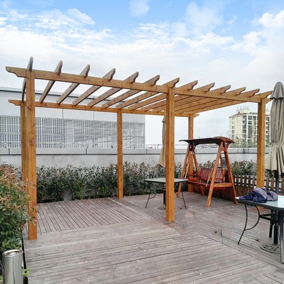 碳化木葡萄架户外紫藤廊架实木庭院花架防腐木阳台凉亭非金属铁艺