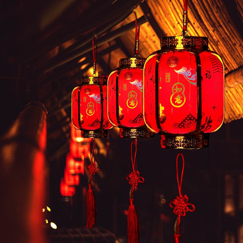 新款过年挂饰儿童手提小灯笼吊灯过春节发光装饰布置元旦国风新