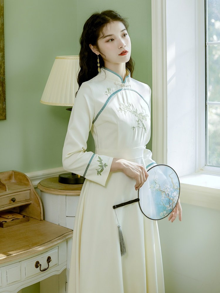 中国风复古改良旗袍年轻款民国风少女连衣裙女古装盘扣裙子现代风
